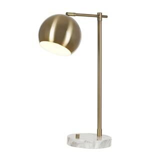 Catalina Lighting 23.5 in. Antique Brass Mid-Century Modern Desk Lamp and LED Bulb Included 23246... | The Home Depot