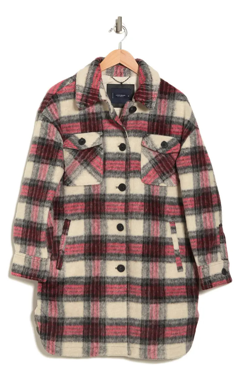 Lucky Brand Repeat Body Plaid Shacket | Nordstromrack | Nordstrom Rack