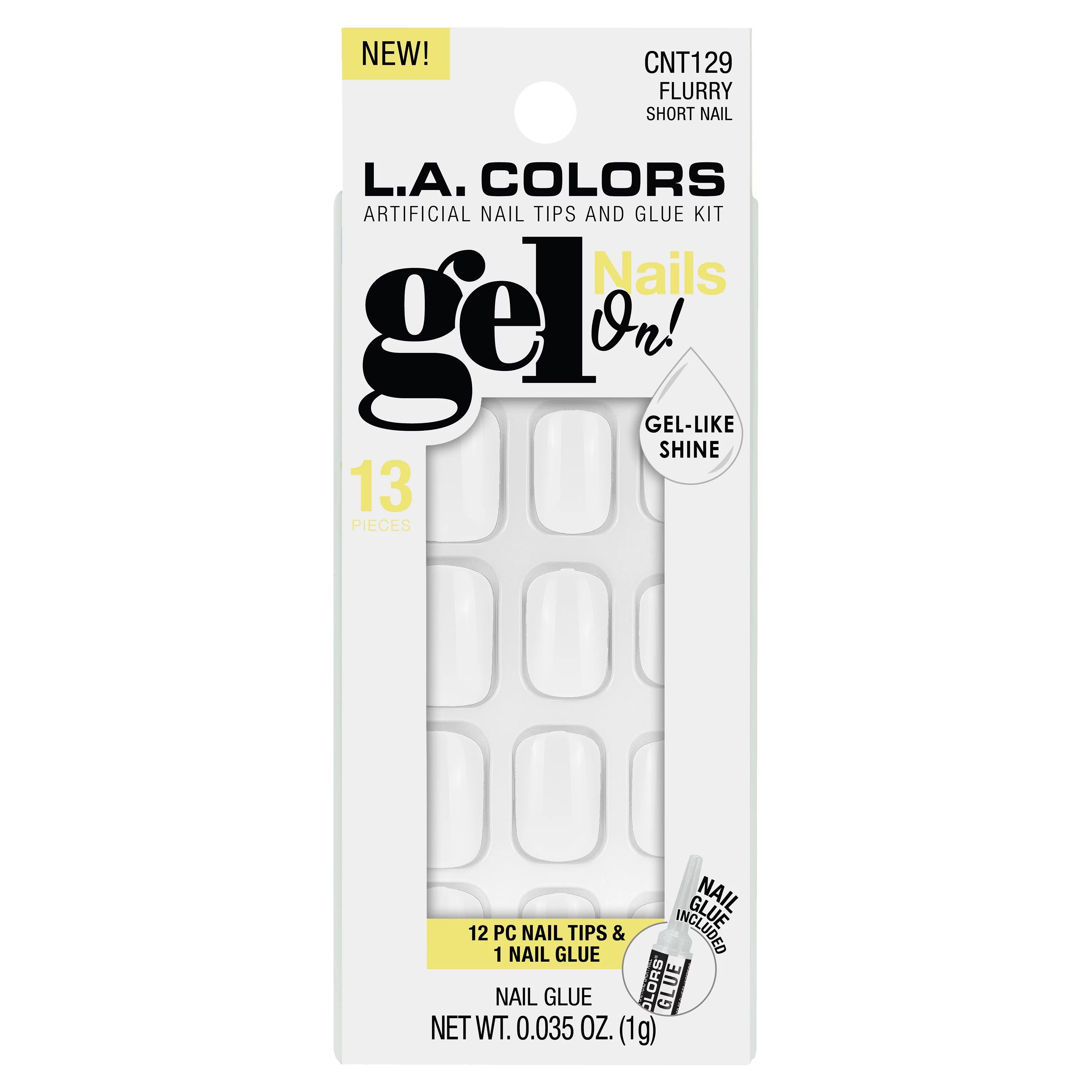 L.A. COLORS Gel Nails On Nail Tips, Flurry, 0.035 fl oz | Walmart (US)