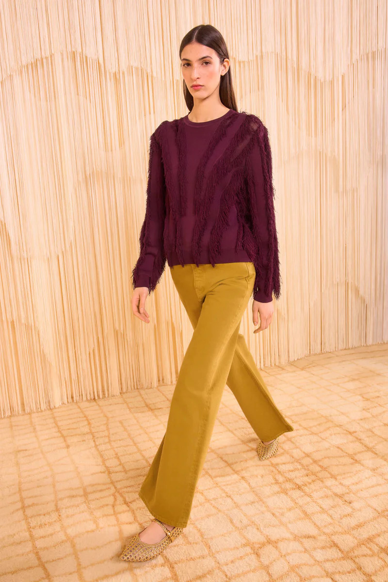 Aubree Long Sleeve Knit Pullover - Mahogany | Ulla Johnson