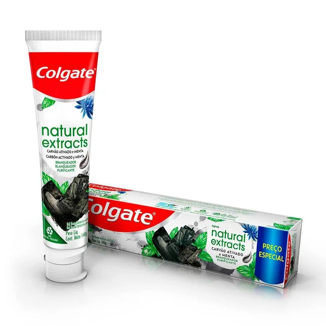 Pasta de Dente Colgate Natural Extracts Carvão Ativado e Menta com 140g | Drogasil (BR)