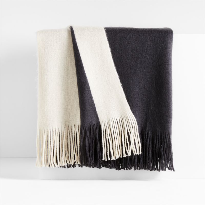 Tepi 70"x55" Black Throw Blanket + Reviews | Crate & Barrel | Crate & Barrel