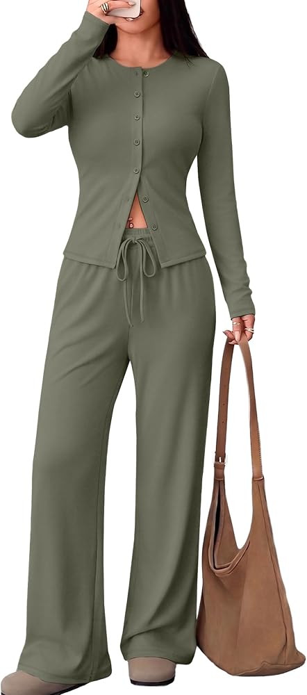 Sampeel Two Piece Lounge Sets for Women 2 Piece Travel Airport Outfits 2026 Matching Sets Women C... | Amazon (US)