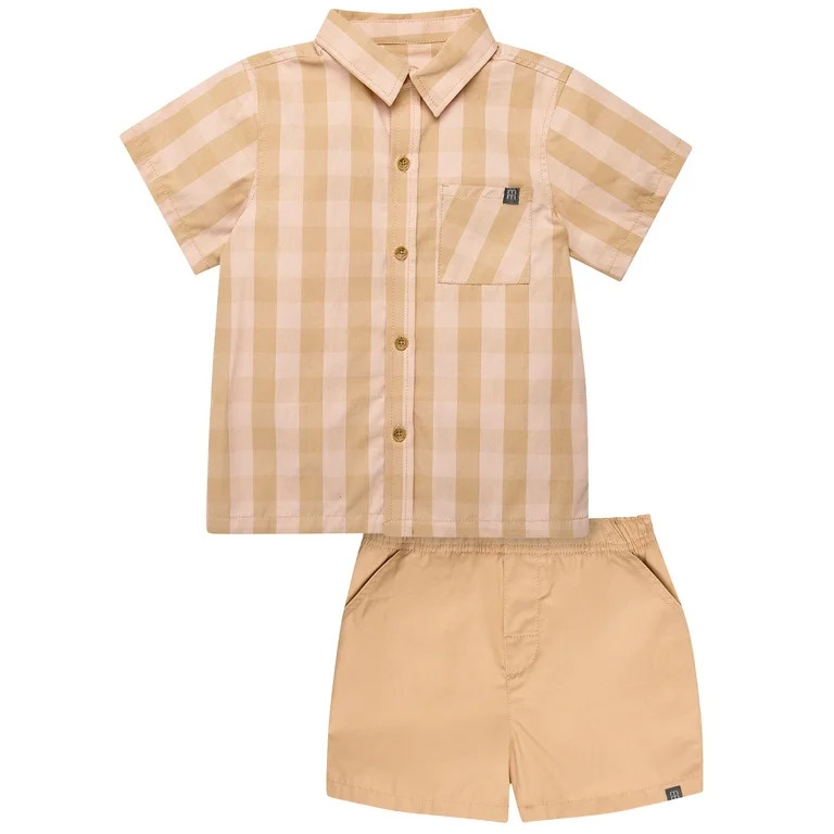 Modern Moments by Gerber Toddler Boy Resort Shirt and Short Outfit Set, 2-Piece, 12 Months - 5T -... | Walmart (US)