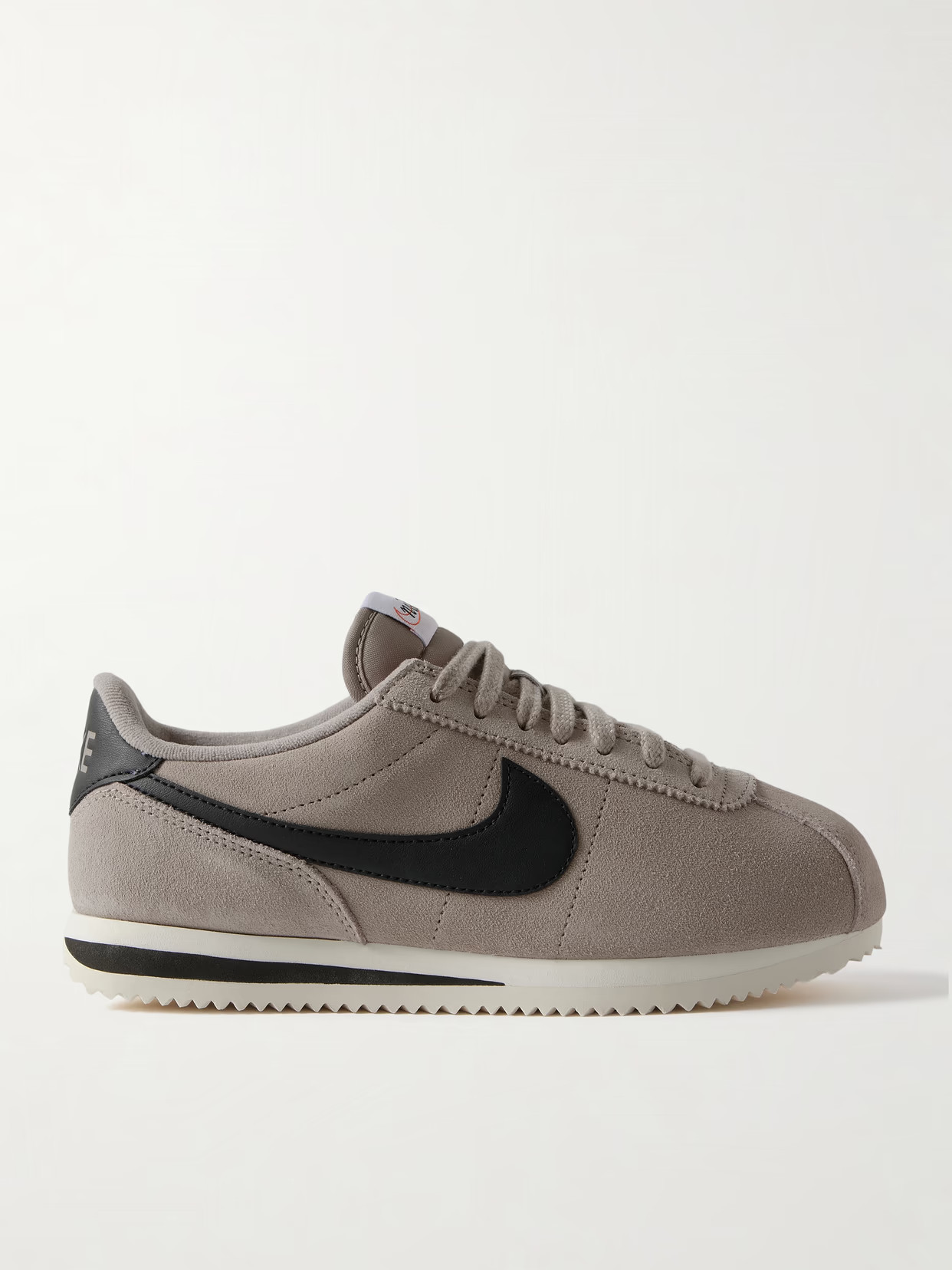 Nike - Cortez Leather And Shell-trimmed Suede Sneakers - Gray | NET-A-PORTER (US)