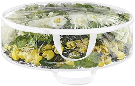 Whitmor 6044-9251 Clear Everyday Bag, Stores Two 30-Inch Wreaths, Seasonal Storage for Easter, Fourt | Amazon (US)