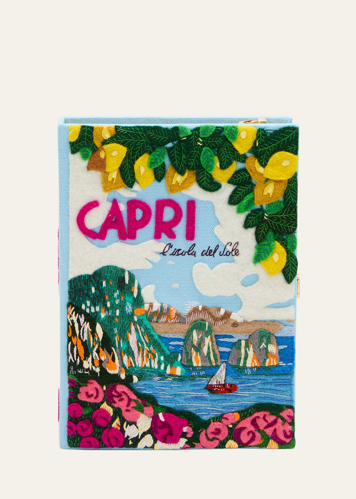 Olympia Le-Tan Capri Lemons Mer Bio Book Clutch Bag | Bergdorf Goodman