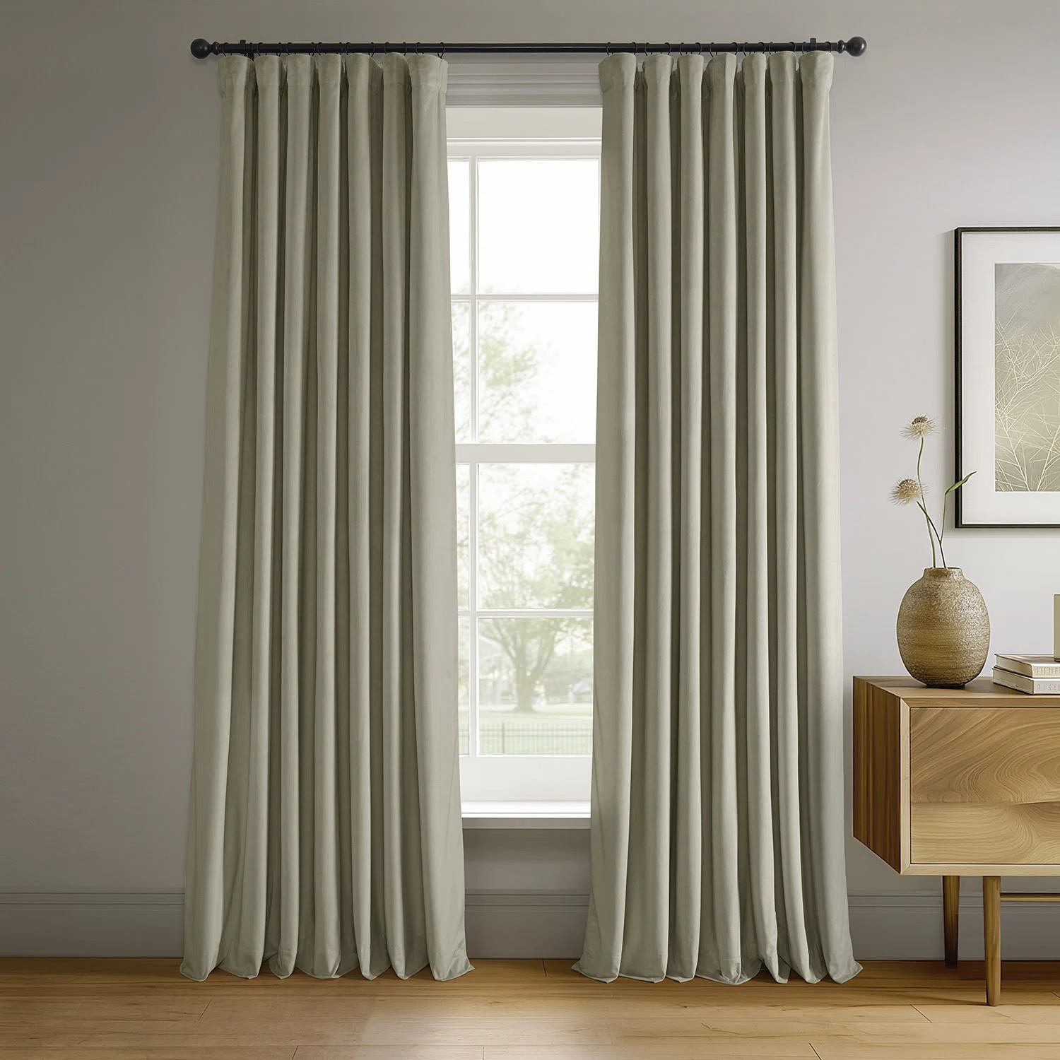 Gracie Oaks Olivia Signature Thermal Lined 100% Blackout Velvet Curtains for Bedroom & Living Roo... | Wayfair North America