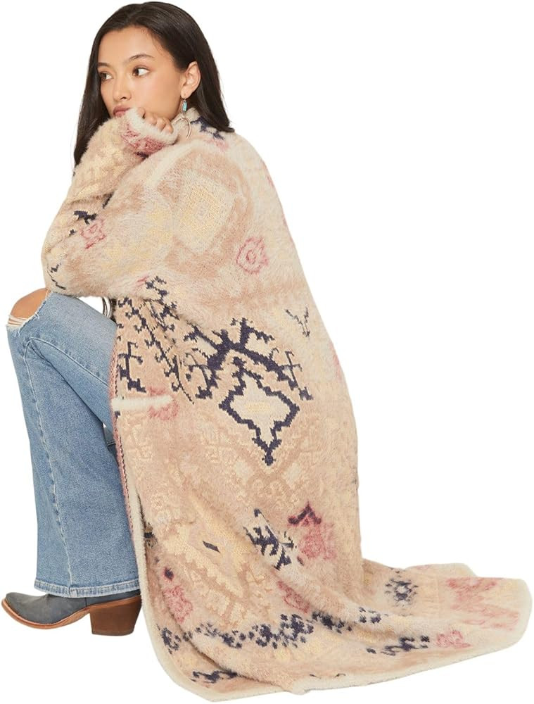 Shyanne Women's Southwestern Print Eyelash Yarn Duster - SWFA25SW1-MV X- US Mauve | Amazon (US)