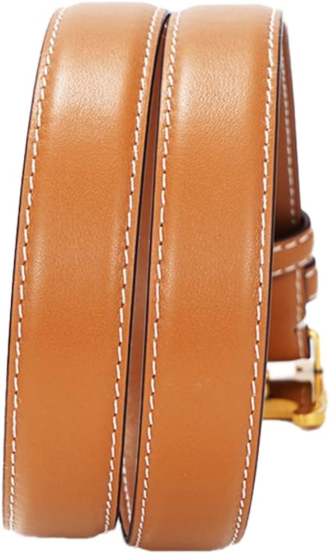 AXINKO Classic Leather Belt for Women Fashion Gold Buckle Belt forJeans Pants Dress 0.9''(2.3CM) ... | Amazon (US)