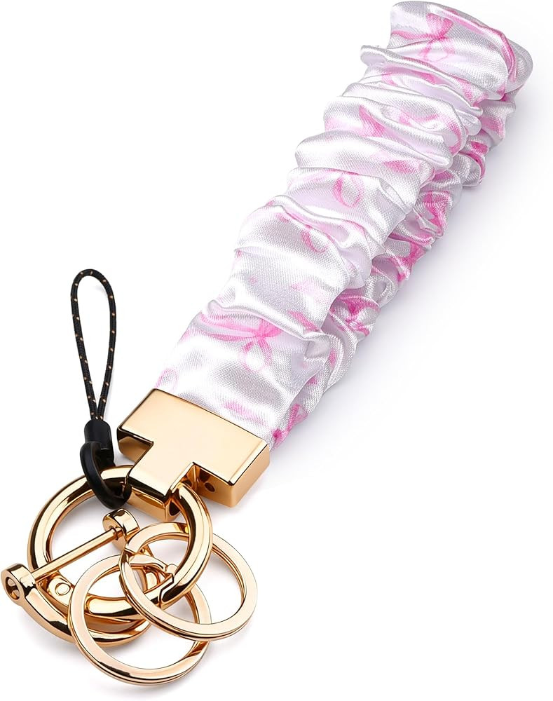 Scrunchie Keychain Wristlet, Cute Stretch Key Chain for Women, Wrist Lanyard for Car Keys Wallet,... | Amazon (US)