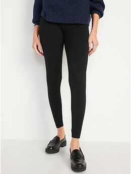 High-Waisted Jersey Fashion Layering Leggings | Old Navy (US)