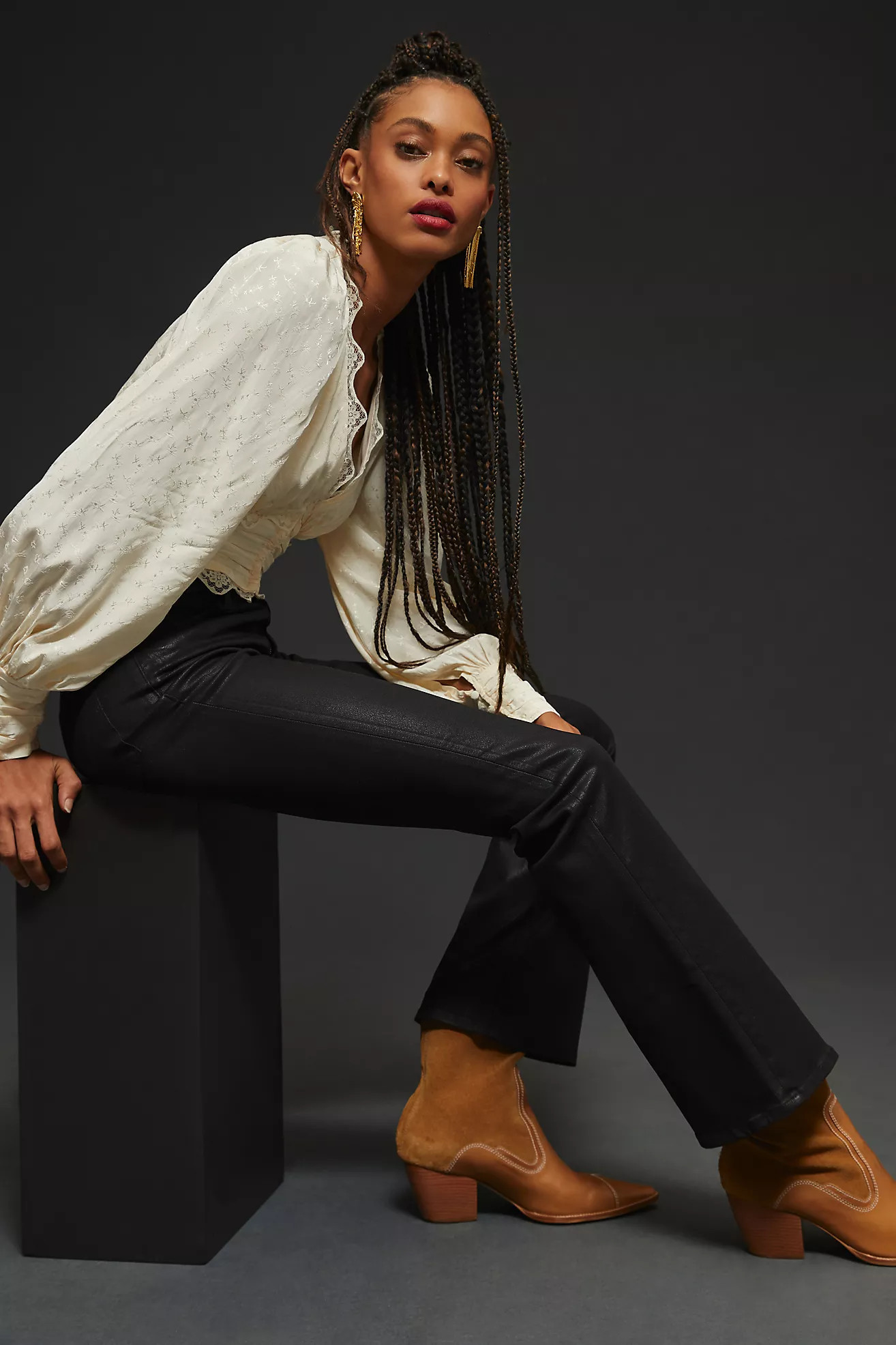 Hudson Petite Barbara High-Rise Coated Jeans | Anthropologie (US)