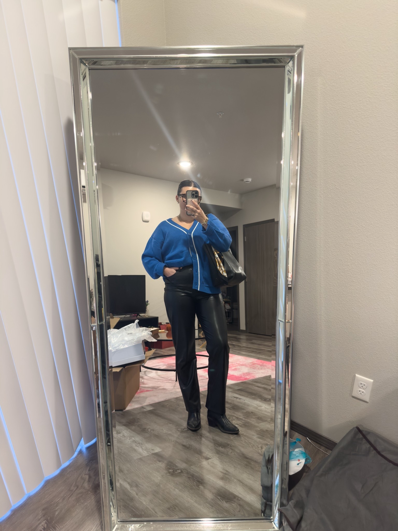How to style leather pants for a work event! I love this fun and festive outfit, I wore it to back to back networking and felt so good 🥰

I’m wearing a L cardigan, size 31 pants and size 9 boots

#LTKMidsize #LTKootd #LTKStyleTip