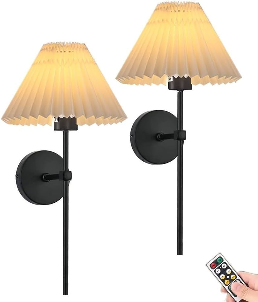 Battery Operated Wall Sconces Set of Two,Rechargeable Wall Lights with Timer,Indoor Non Hardwired... | Amazon (US)