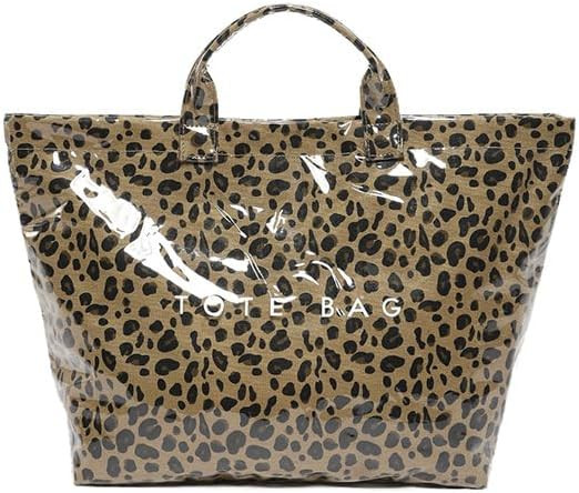 Lushandy PVC Tote Bag for Women - Canvas Leopard Cheetah Print Letter Handbag - Clear PVC Carry A... | Amazon (US)
