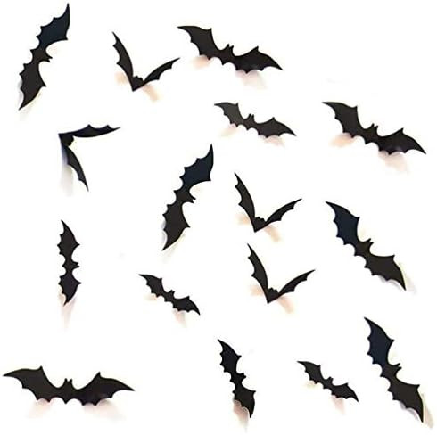 Halloween 3D Bats Decoration, 96 PCS 4 Sizes Realistic PVC Scary Bats Window Decal Wall Stickers for | Amazon (US)