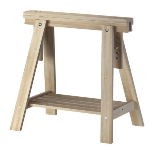 FINNVARD Trestle with shelf - birch - IKEA | IKEA (DE)