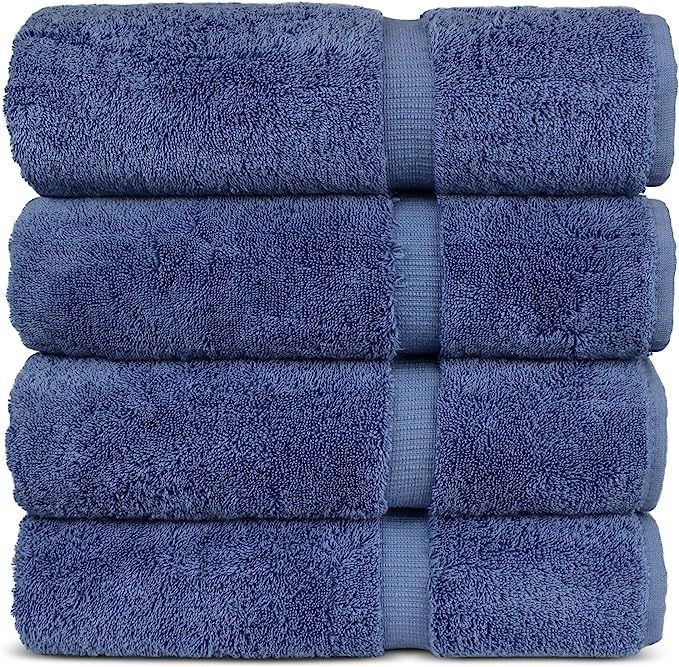 Luxury Hotel & Spa 100% Cotton Premium Turkish Bath Towels, 27" x 54'' (Set of 4, Wedgewood) | Amazon (US)