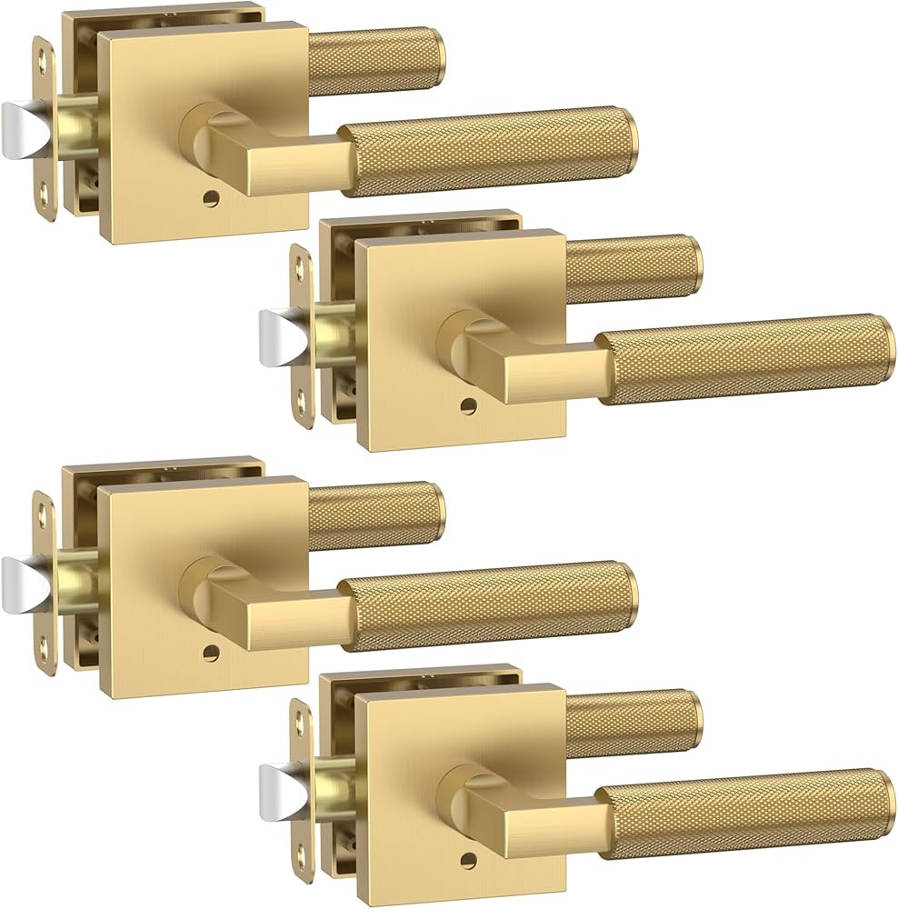 Asidrama 4 Pack Champagne Bronze Privacy Interior Door Handles | Amazon (US)