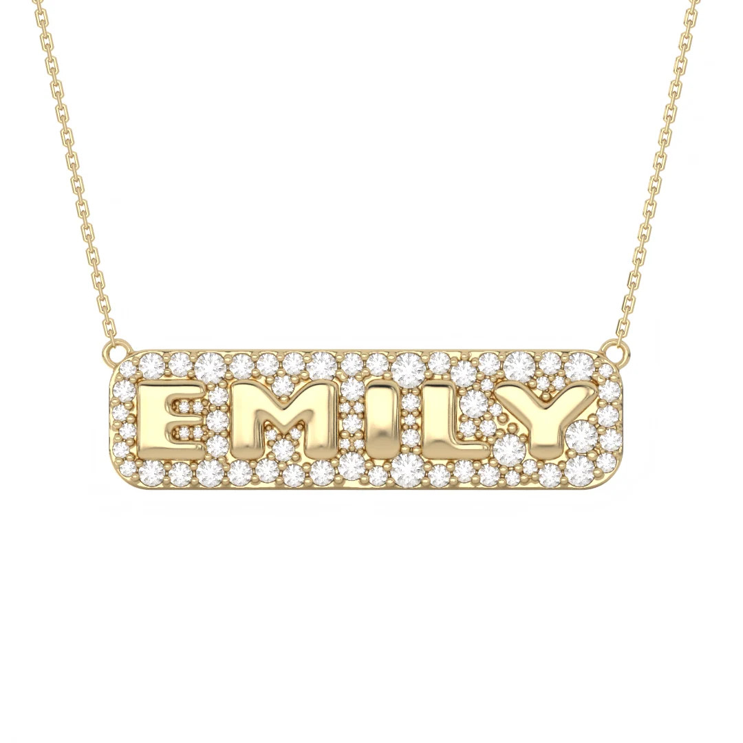 Bubble Bar Diamond Name Necklace Design DEPOSIT ONLY | RW Fine Jewelry