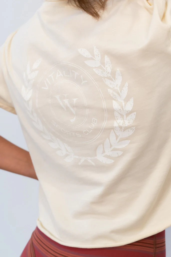 Vitality Retro® Varsity Tee - Ivory | Vitality