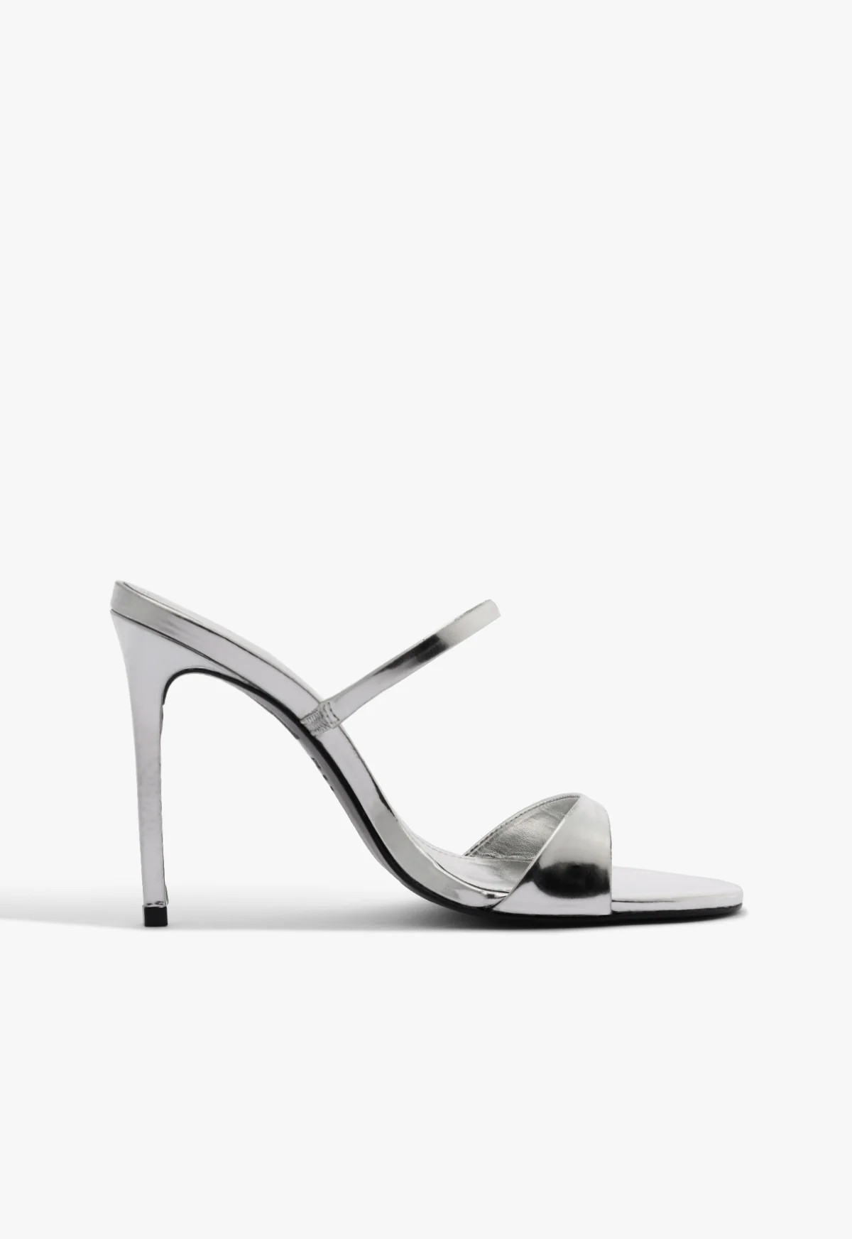 Jessica Mule Silver Sandal | Stiletto Heel - SCHUTZ | Schutz (US)
