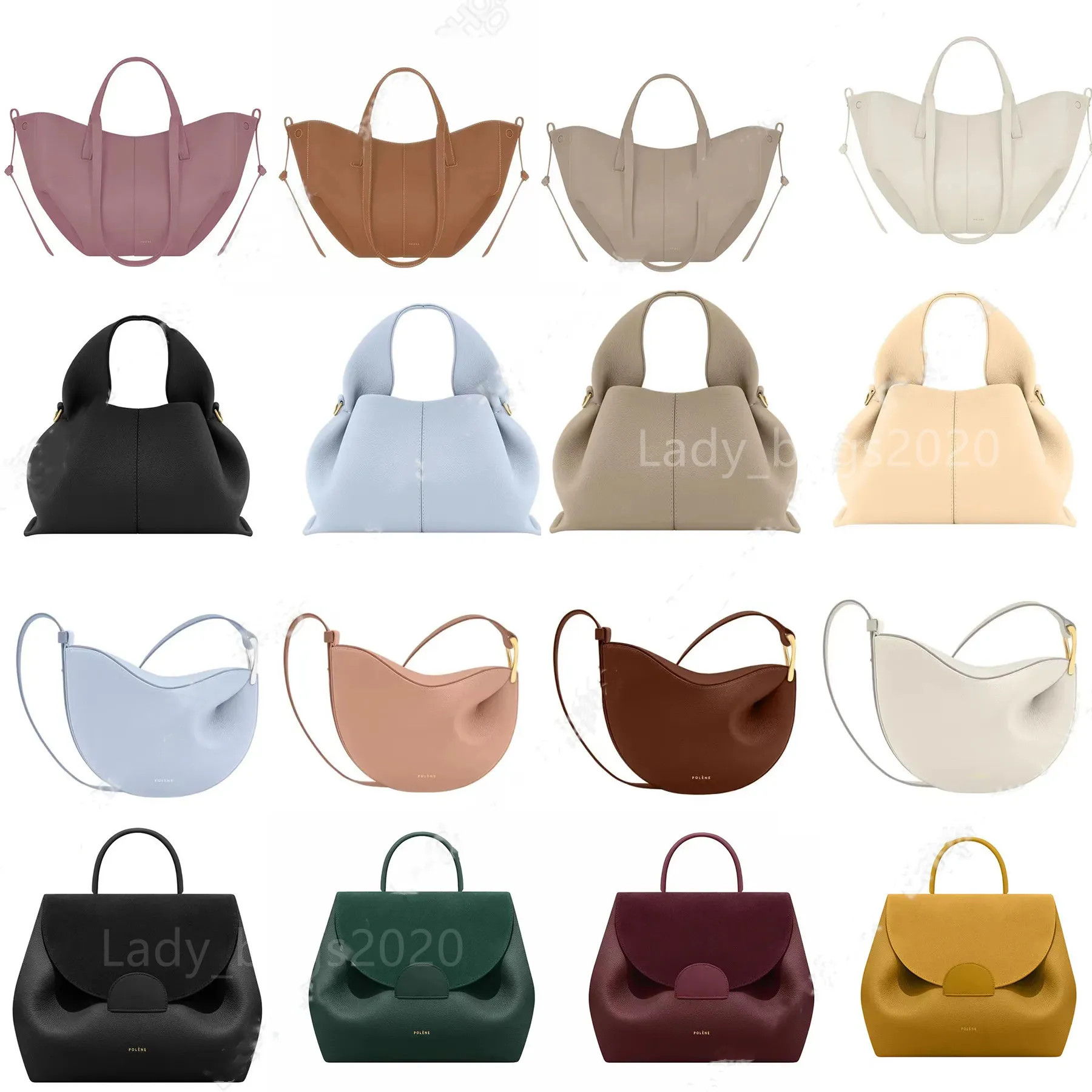 Polene Paris Numero Dix Half-moon Bag 5A Full-Grain Tonca Textured Suede Calf Leather Tote Luxury... | DHGate