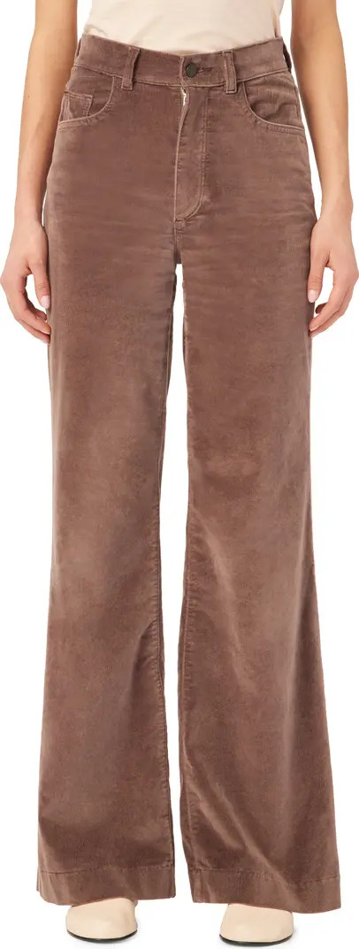 Hepburn High Waist Wide Leg Velvet Jeans | Nordstrom Rack