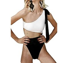 Remidoo Women's One Piece Swimsuit Cutout One Shoulder Bathing Suits Monokini | Amazon (US)