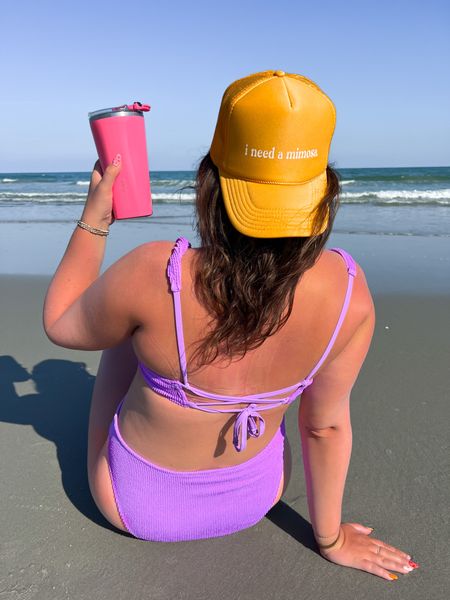 beach style 🌊🐚🌞 use code MARLEYDEAL for 10% off my hat 🧢 this target bikini has been my favorite this summer and we all know I’m obsessed with my leak proof brumate tumbler 🫶🏻

#LTKswim #LTKunder50 #LTKSeasonal