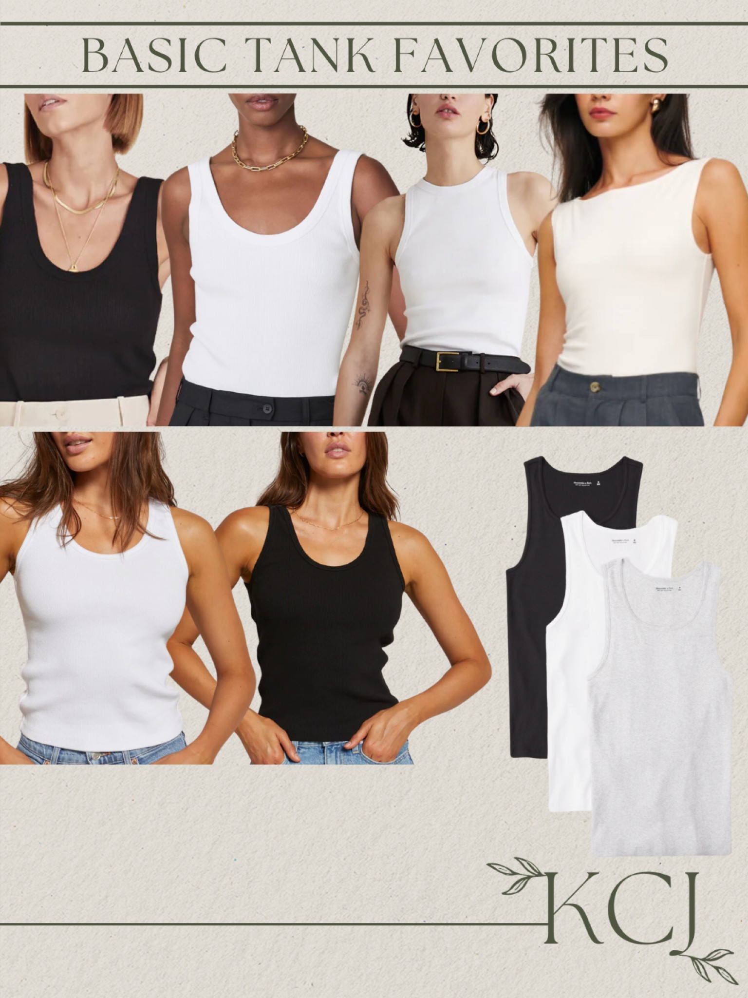white tank top, black tank top, closet staples, spring outfit 

#LTKfindsunder100 #LTKSeasonal #LTKstyletip