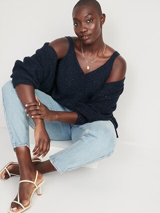 Speckled-Yarn Rib-Knit Tank Top for Women | Old Navy (US)