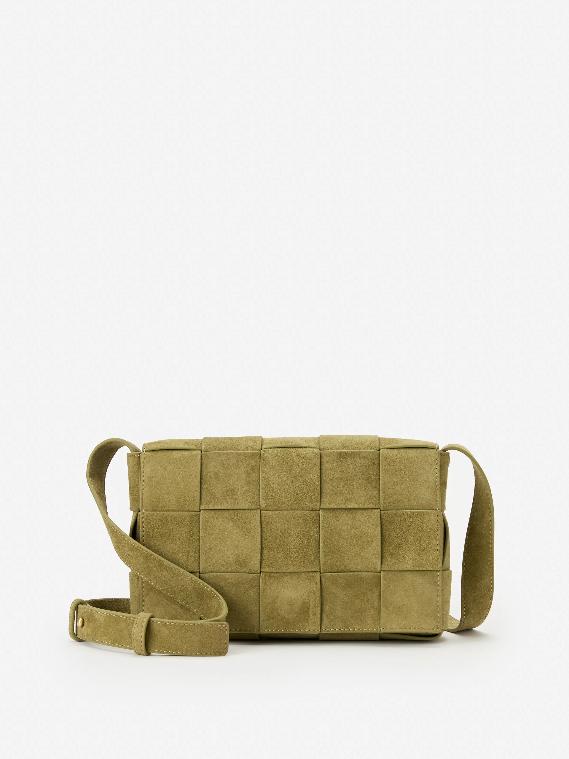 Sage Solid Una Woven Suede Crossbody | Women's Handbags  | J.McLaughlin | J.McLaughlin