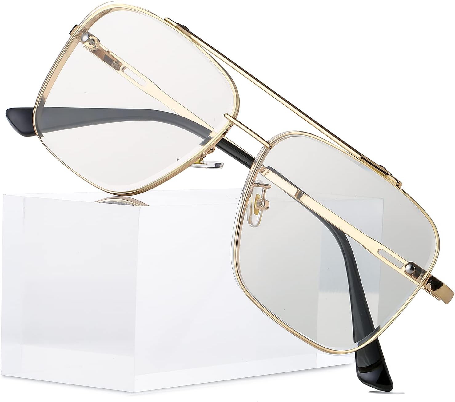 Breaksun Oversized Square Aviator Sunglasses for Men Women Fashion Metal Frame Aviator Sun Glasses Tinted Lens | Amazon (US)