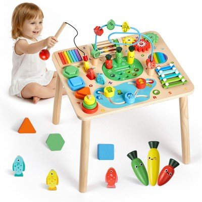 Montessori Toddler Activity Table Wooden 13-in-1 Learning Play Desk for Kids 6–36 Months | Target