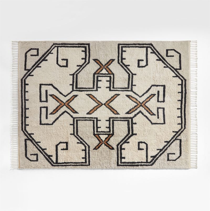 Cortada Wool Patterned Beige Rug 9'x12' + Reviews | Crate & Barrel | Crate & Barrel