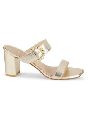 Stuart Weitzman Piper 75MM Metallic Leather Sandals on SALE | Saks OFF 5TH | Saks Fifth Avenue OFF 5TH