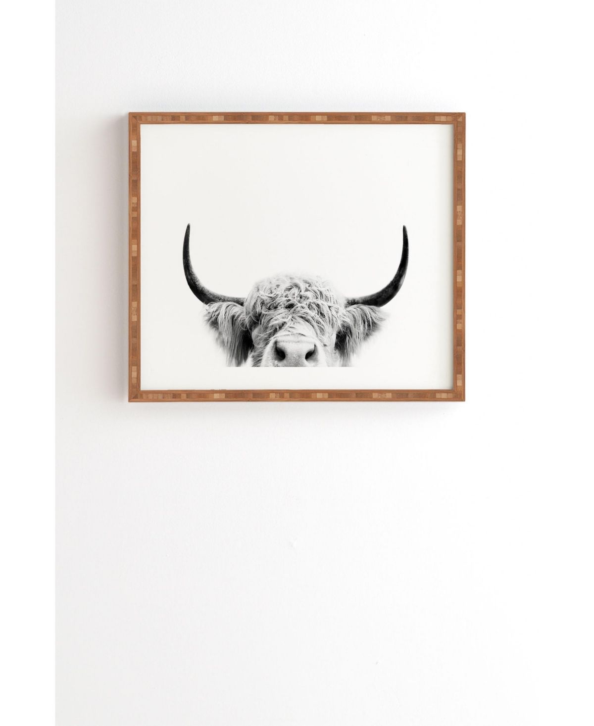 Deny Designs Peeking Highland Cow Framed Wall Art | Macys (US)