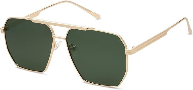 SOJOS Classic Aviator Polarized Sunglasses for Women Men Vintage Shades UV400 Large Metal Sun Gla... | Amazon (US)
