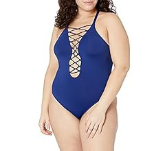 La Blanca Women's Standard Island Goddess High Neck Lace Front One Piece Swimsuit | Amazon (US)