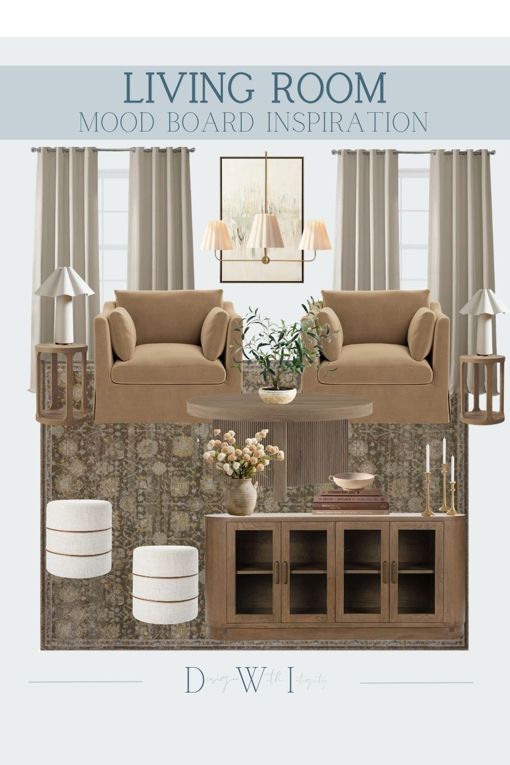 This mood board is all about rich warmth and tonal layering. I combined soft camel upholstery, warm wood finishes, and creamy neutrals to create a space that feels grounded, cozy, and elevated at the same time.

The subtle contrast between textures keeps the palette interesting while still feeling calm and cohesive. It is a timeless approach that works beautifully in everyday living.

If you love a warm neutral living room that feels both polished and inviting, this is such a versatile direction. Tap through to shop all of my curated selections and bring this look into your home.

#interiordesign #livingroominspo #warmneutrals #neutraldecor #cozyhome #moderntraditional #homedecorideas #timelessdesign #ltkhome #interiorstyling

warm neutral living room, camel accent chairs, beige decor, modern traditional living room, cozy elegant interiors, wood media console, neutral styling, layered textures, timeless home decor, soft neutral palette, organic modern living room, inviting interiors 

 #LTKHome