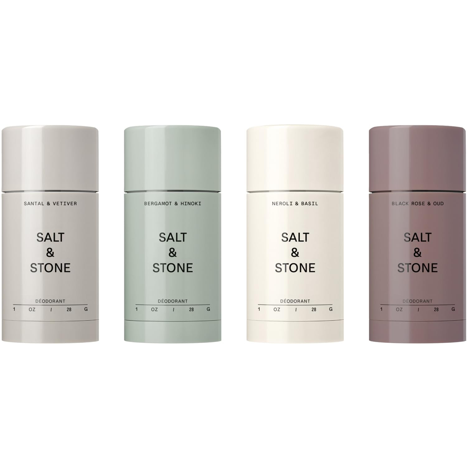Salt & Stone Natural Deodorant Mini Pack for Women & Men | Extra Strength Natural Deodorant | Aluminum Free with Probiotics, Seaweed Extracts & Shea Butter | 4 pack (1 oz) | Amazon (US)