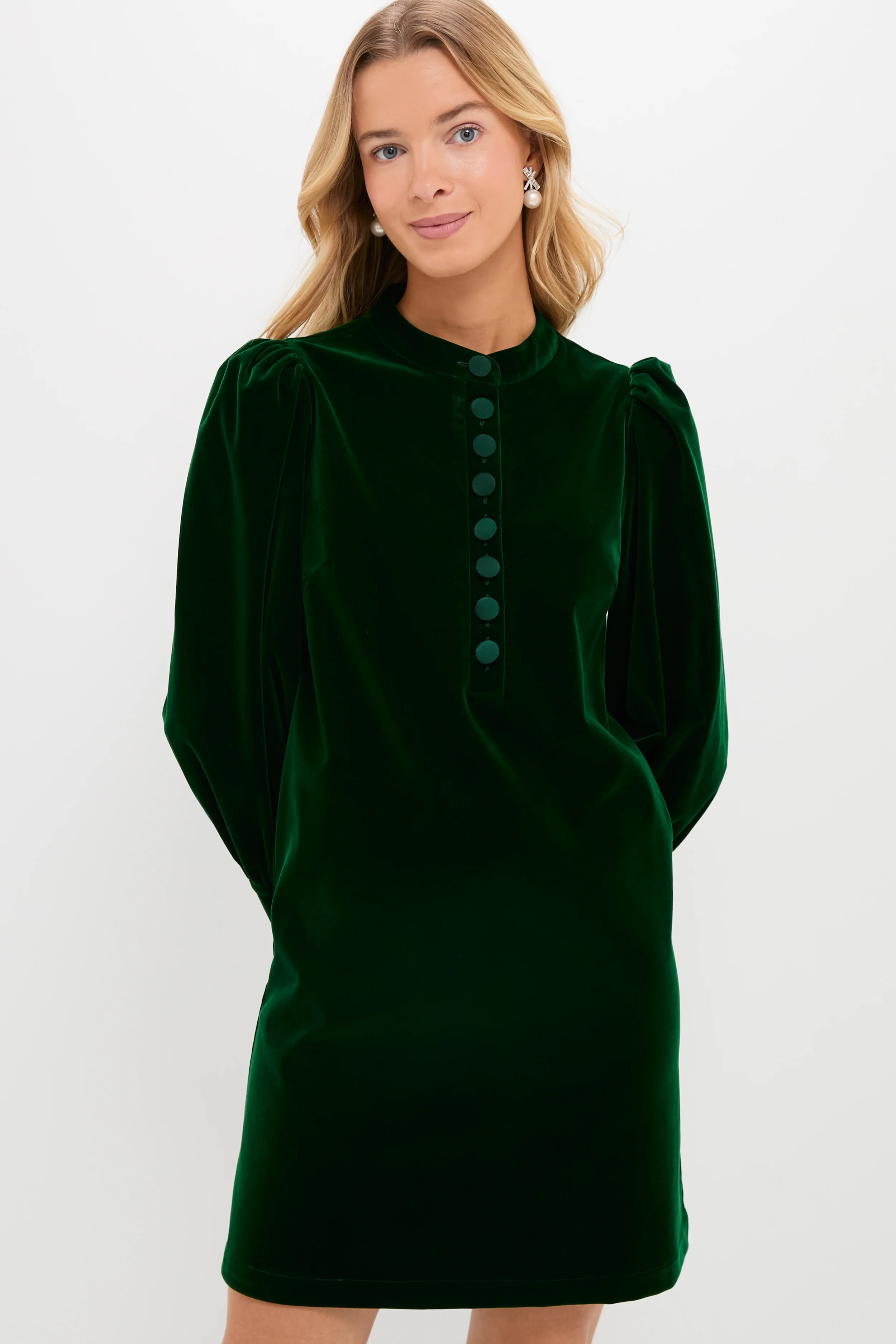 Hunter Green Velvet Samantha Dress | Tuckernuck (US)