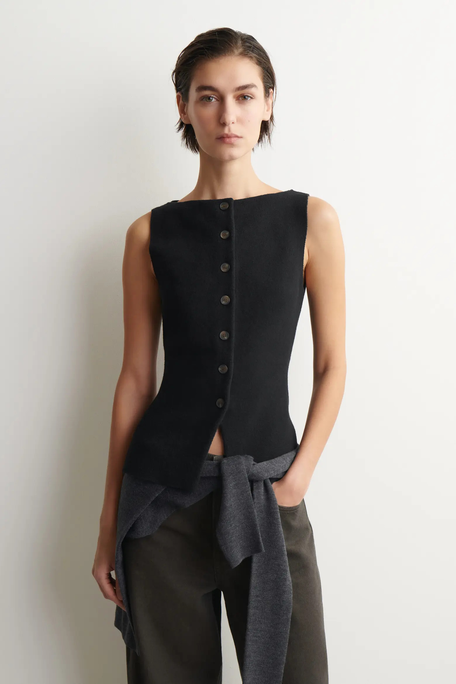 COS Cotton-Blend Crepe Vest (Women) | Nordstrom | Nordstrom