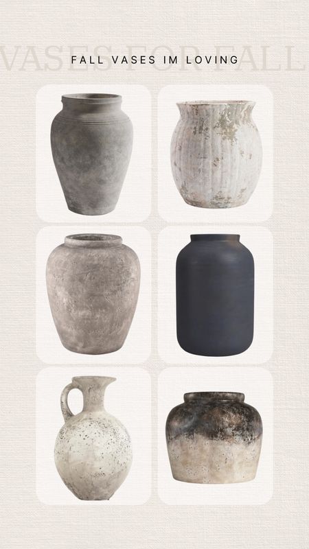 fall vases I’m loving 
ordering the bottom right pronto
I love the textures of all these vases and the warm feeling they give off, perfect for autumn and fall 
#vase #homedecor #vasefinds #homefinds #neutralhome #neutralhomedecor #affordablehomedecor #forallbudgets #fall 

#LTKhome #LTKover40 #LTKunder100