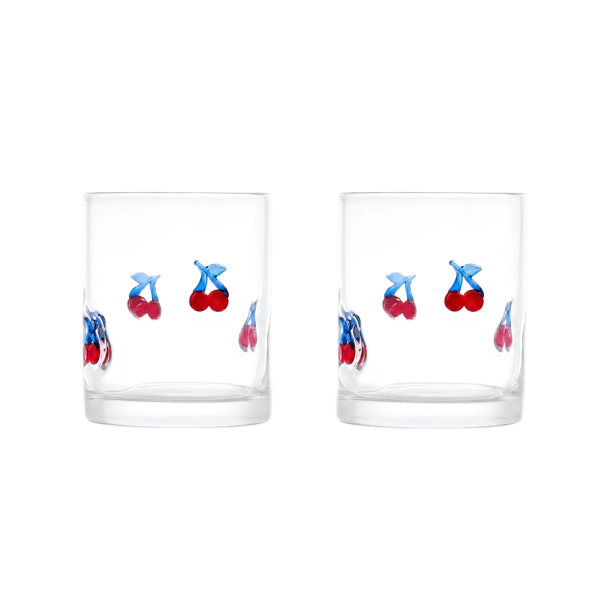 Thyme & Table 12 fl oz Patriotic Cherries Charm Drinking Glasses, Set of 2 | Walmart (US)