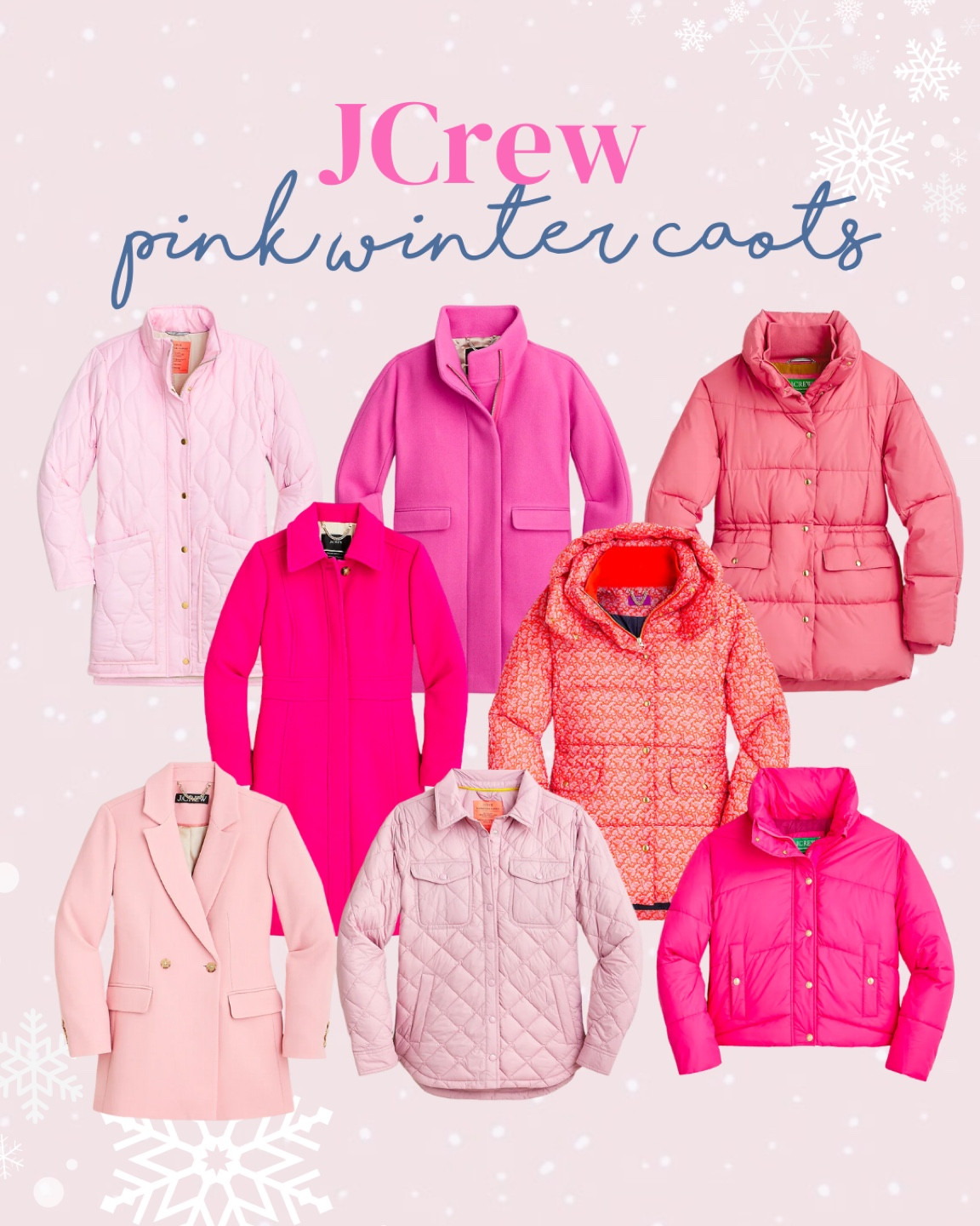 Add a POP of pink with a pink winter coat from Jcrew!  50% off select women’s winter styles. Use code SHOPNOW

#LTKunder100 #LTKFind #LTKSeasonal