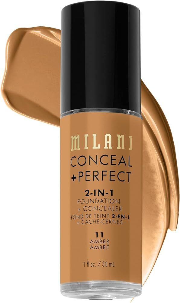 Milani Conceal + Perfect 2-in-1 Foundation + Concealer - Amber (1 Fl. Oz.) Cruelty-Free Liquid Fo... | Amazon (US)