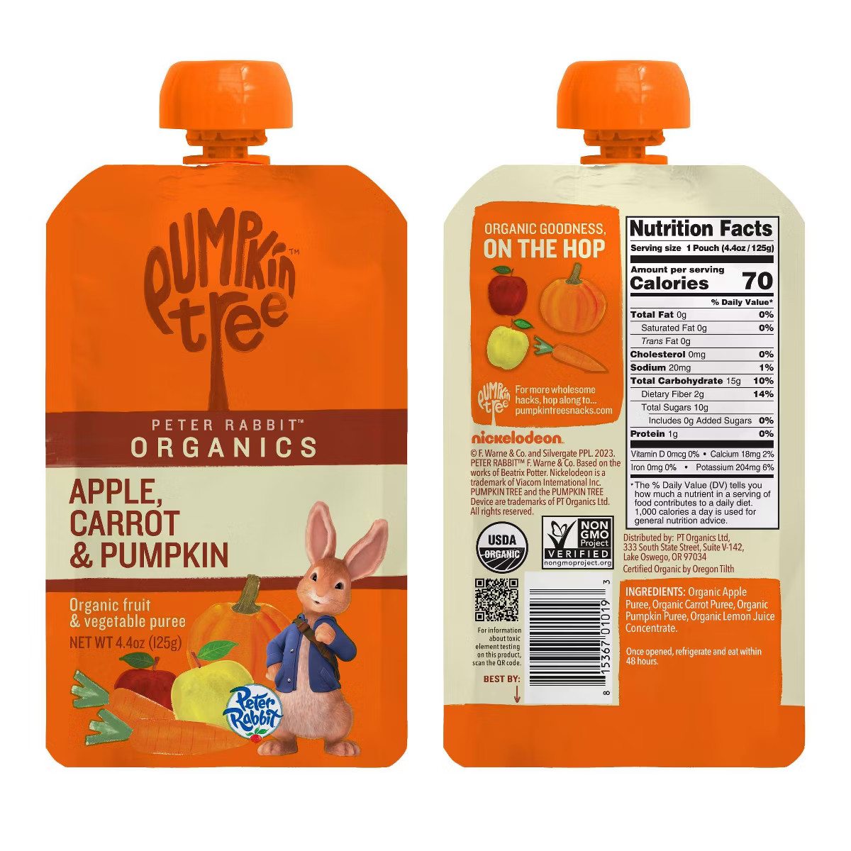 Peter Rabbit Organics Apple Carrot & Pumpkin Baby Food Pouch - 4.4oz | Target